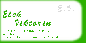 elek viktorin business card